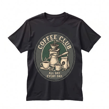 Vintage Coffee Club All Day Barista Cafe Lover Graphic Gift Unisex TShirt
