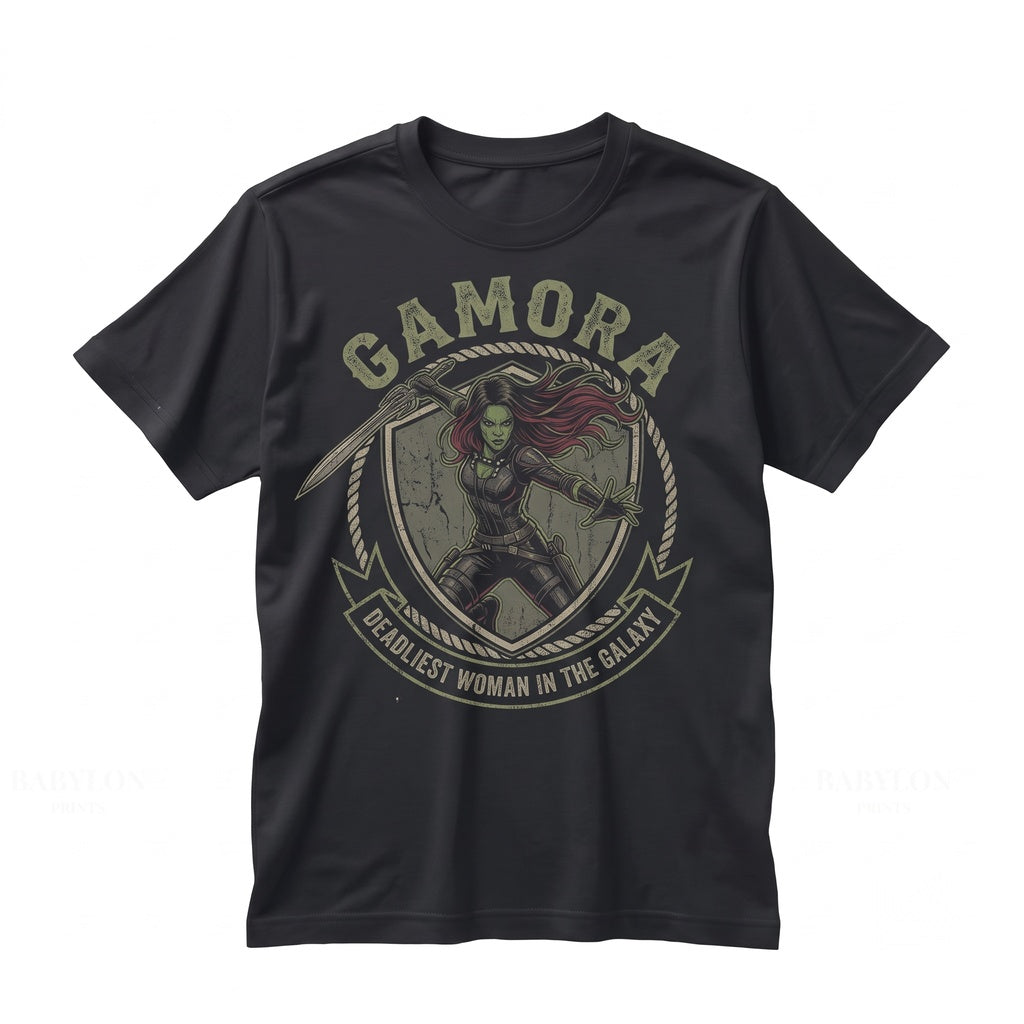 Vintage Gamora Graphic Superhero Sci-Fi Cosmic Warrior Retro Apparel Unisex TShirt