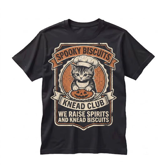 Vintage Spooky Halloween Cat Oversized Fall Kneading Baker Gift for Kitten Mom Lovers Unisex TShirt