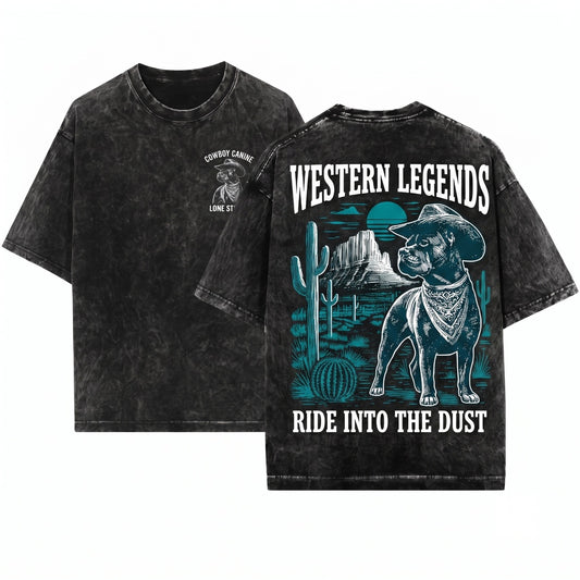 Western Cane Corso Desert Cowboy Country Mom Dad Wild West Unisex Wash T-Shirt