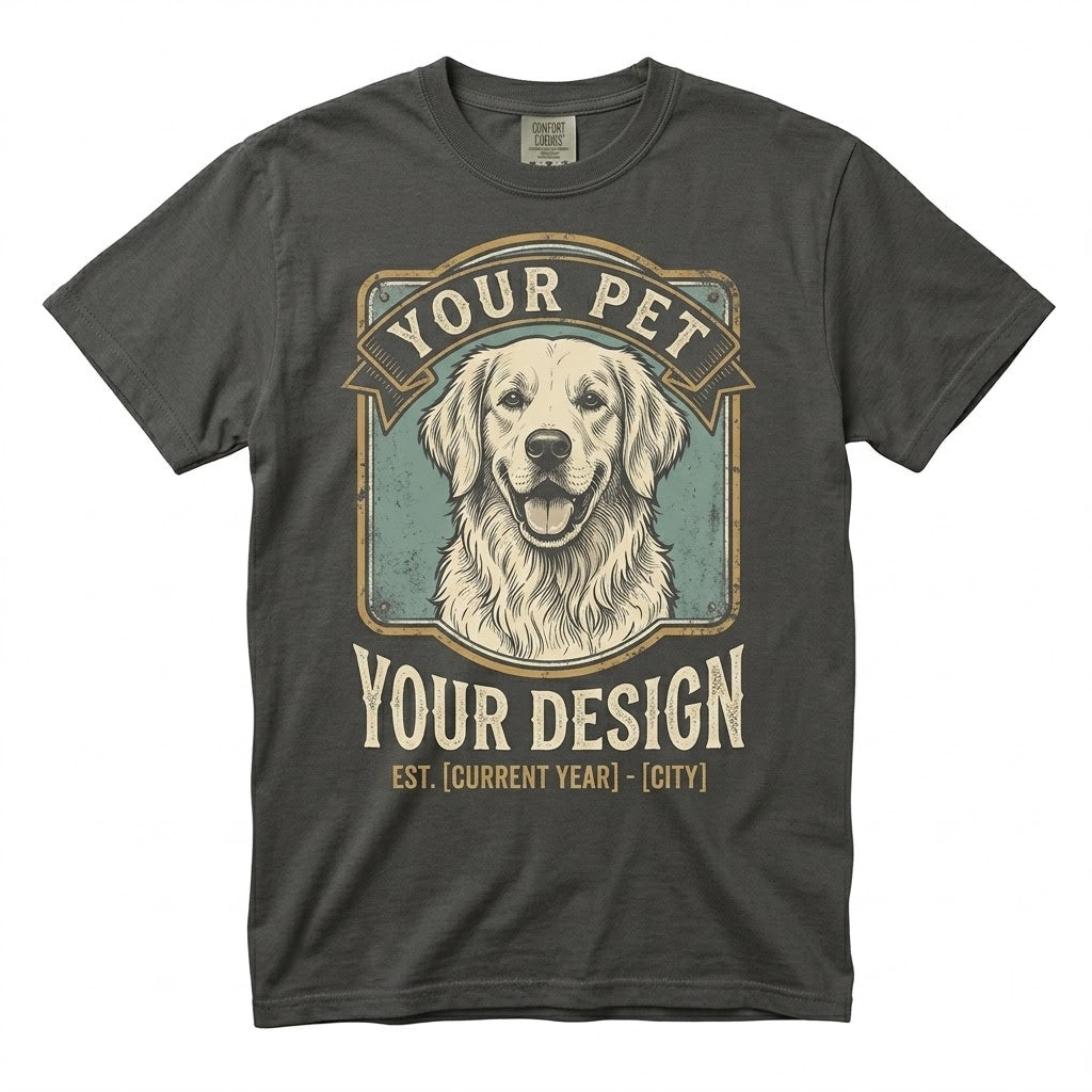Custom Pet Photo Graphic Top - Dog & Cat Animal Lovers Gift Made in USA Unisex TShirt