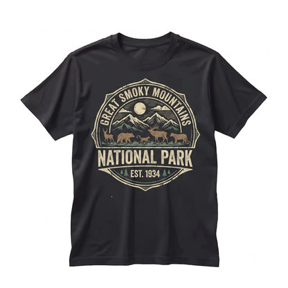 Great Smoky Mountains National Park Vintage Nature Hiking Graphic Cotton Apparel Unisex TShirt