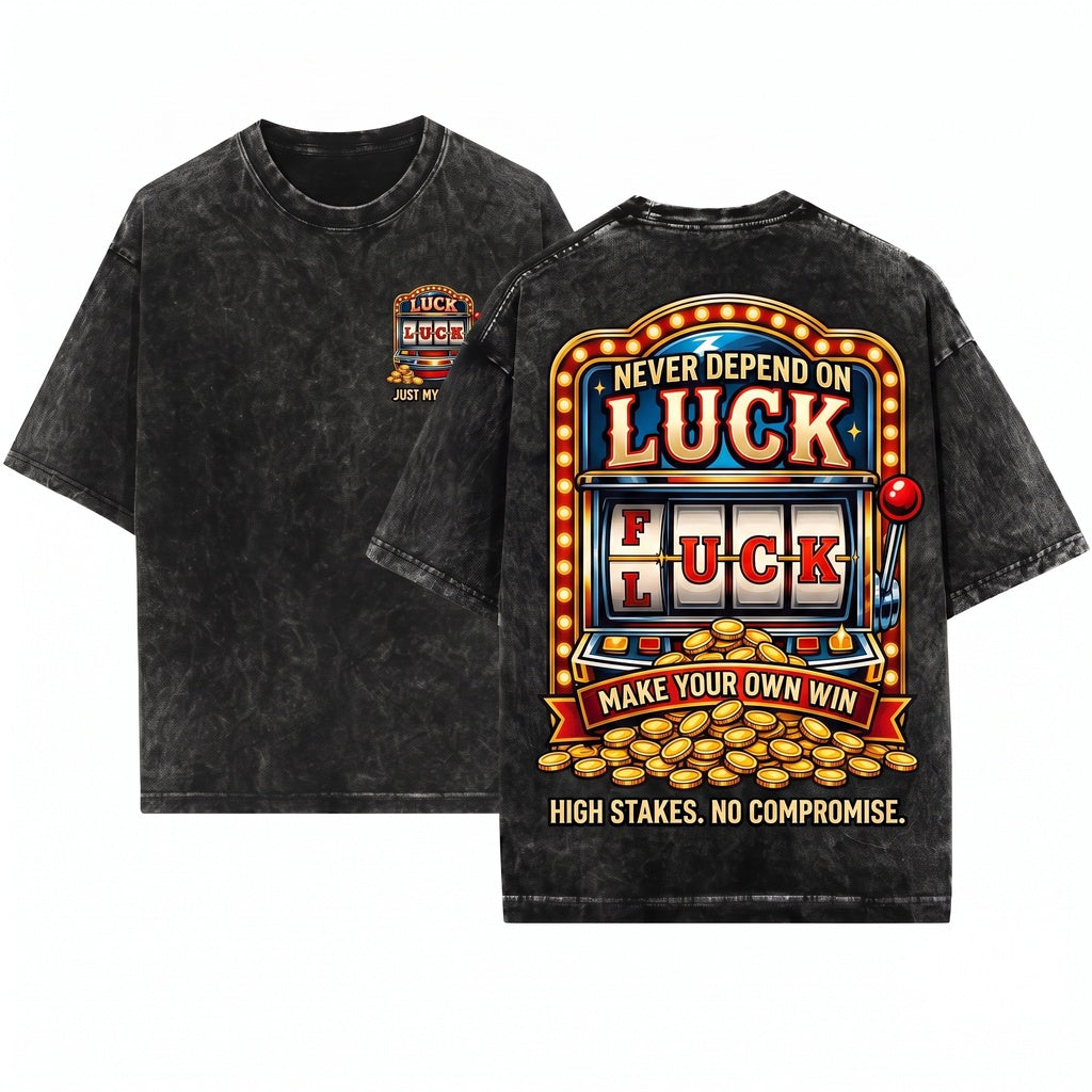 Funny Retro Slot Machine Casino Gambler Graphic Unisex Wash T-Shirt