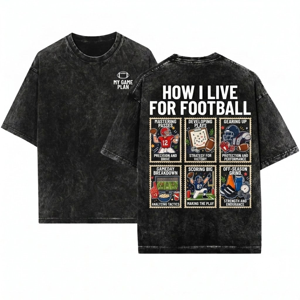 Things I Do In My Spare Time Football Game Day Sports Dad Coach Touchdown Unisex Wash T-Shirt