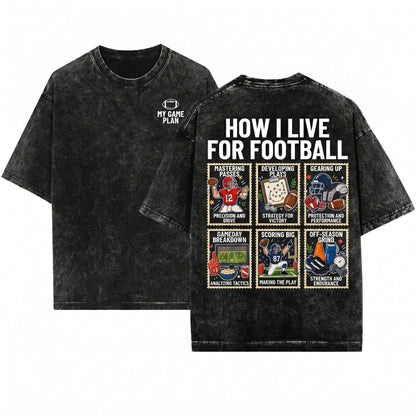 Things I Do In My Spare Time Football Game Day Sports Dad Coach Touchdown Unisex Wash T-Shirt
