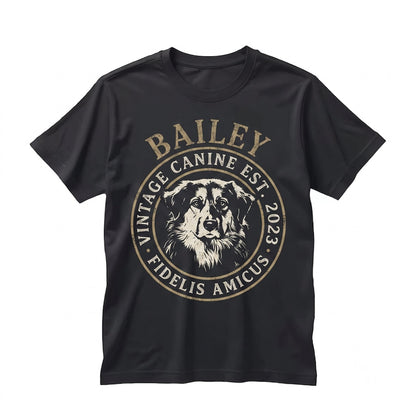 Personalized Dog Dad Photo Name Portrait Pet Lover Vintage Gift Unisex TShirt