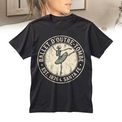 Ballerina Dancing Skeleton Halloween Spooky Fall Crewneck Unisex TShirt