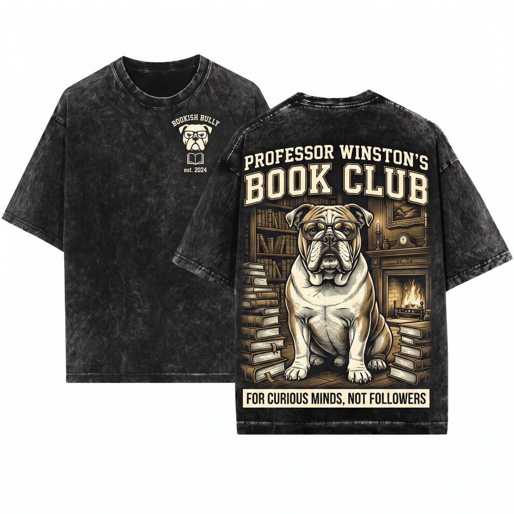 Shar Pei Wrinkle Dog Reading Bookworm Librarian Mom Dad Gift Unisex Wash T-Shirt