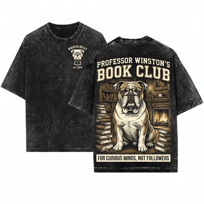 Shar Pei Wrinkle Dog Reading Bookworm Librarian Mom Dad Gift Unisex Wash T-Shirt