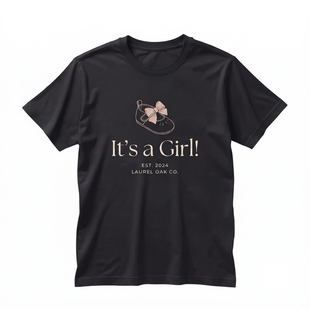 Its A Girl Announcement Maternity Gift Graphic Apparel Unisex TShirt