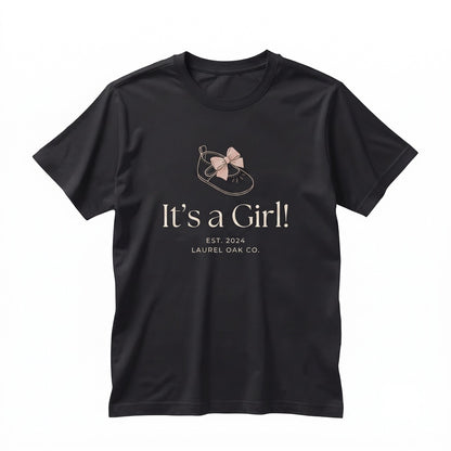 Its A Girl Announcement Maternity Gift Graphic Apparel Unisex TShirt