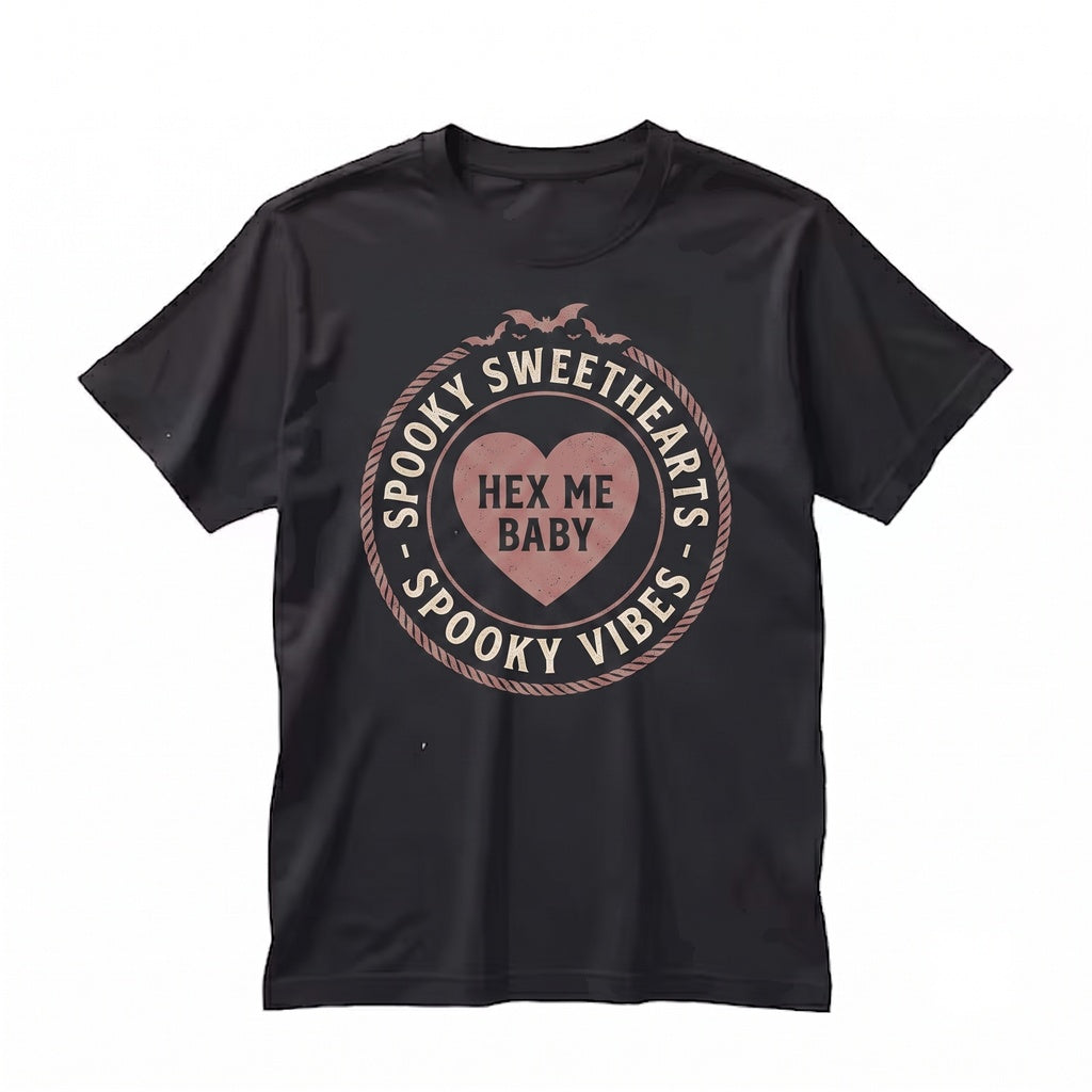 Spooky Valloween Vampire Valentine Bats Candy Hearts Creepy Graphic Apparel Unisex TShirt