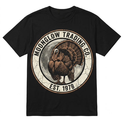 Three Wild Turkey Moon Vintage Bird Galaxy Retro Cosmic Graphic Hunter Gift Space Animal Streetwear Apparel Unisex TShirt