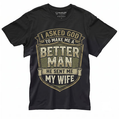 Funny Husband Birthday Anniversary Present From Wife Hubby Novelty Graphic Apparel Unisex TShirt