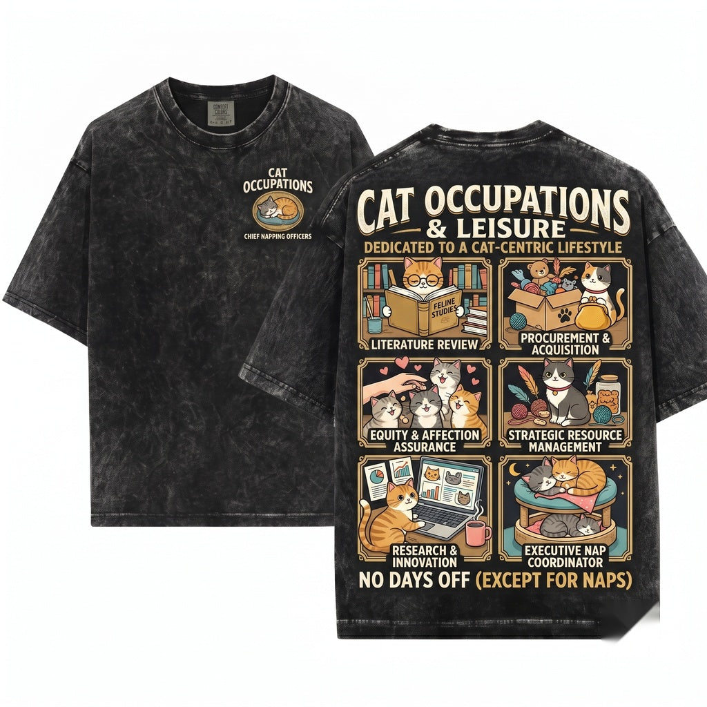 Funny Crazy Cat Lady Graphic Kitten Lover Feline Pet Unisex Wash T-Shirt
