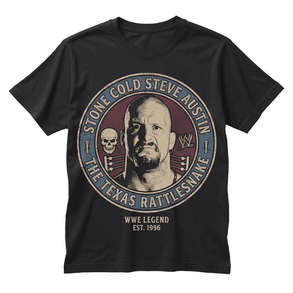 Stone Cold Steve Austin Graphic Vintage 90s Pro Wrestling Fan Cotton Apparel Unisex TShirt