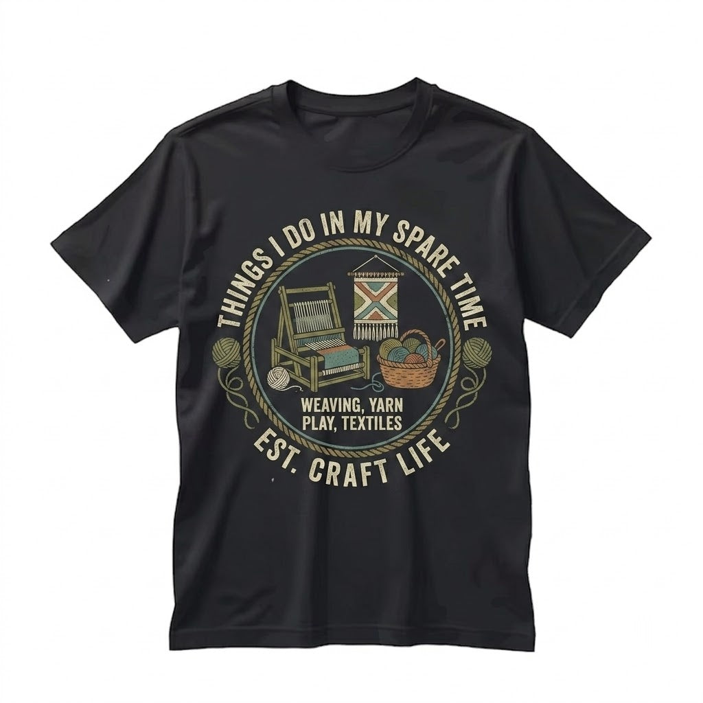Funny Weaving Loom Tapestry Graphic Things I Do In My Spare Time Crafter Hobby Gift Unisex TShirt