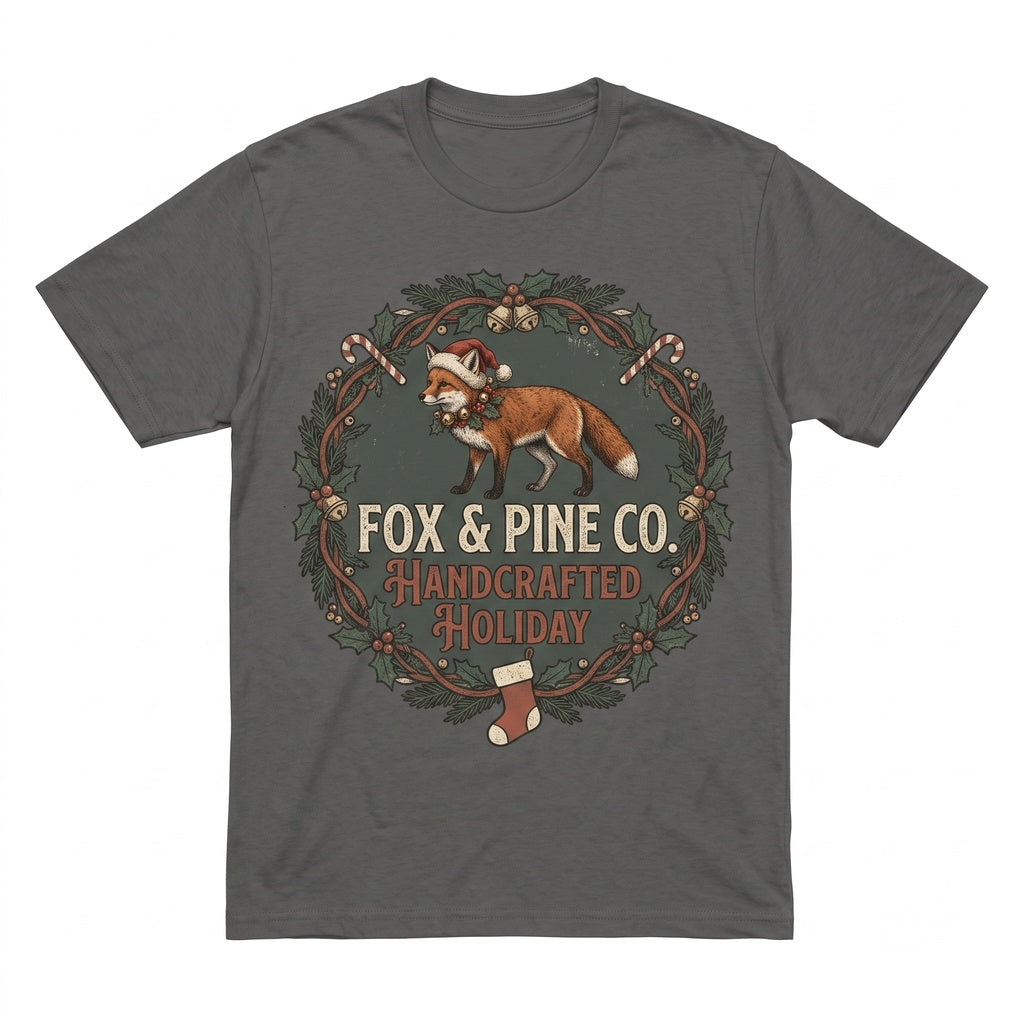 Vintage Christmas Fox Graphic, Festive Holiday Animal Lover Gift Unisex TShirt