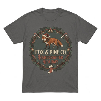 Vintage Christmas Fox Graphic, Festive Holiday Animal Lover Gift Unisex TShirt