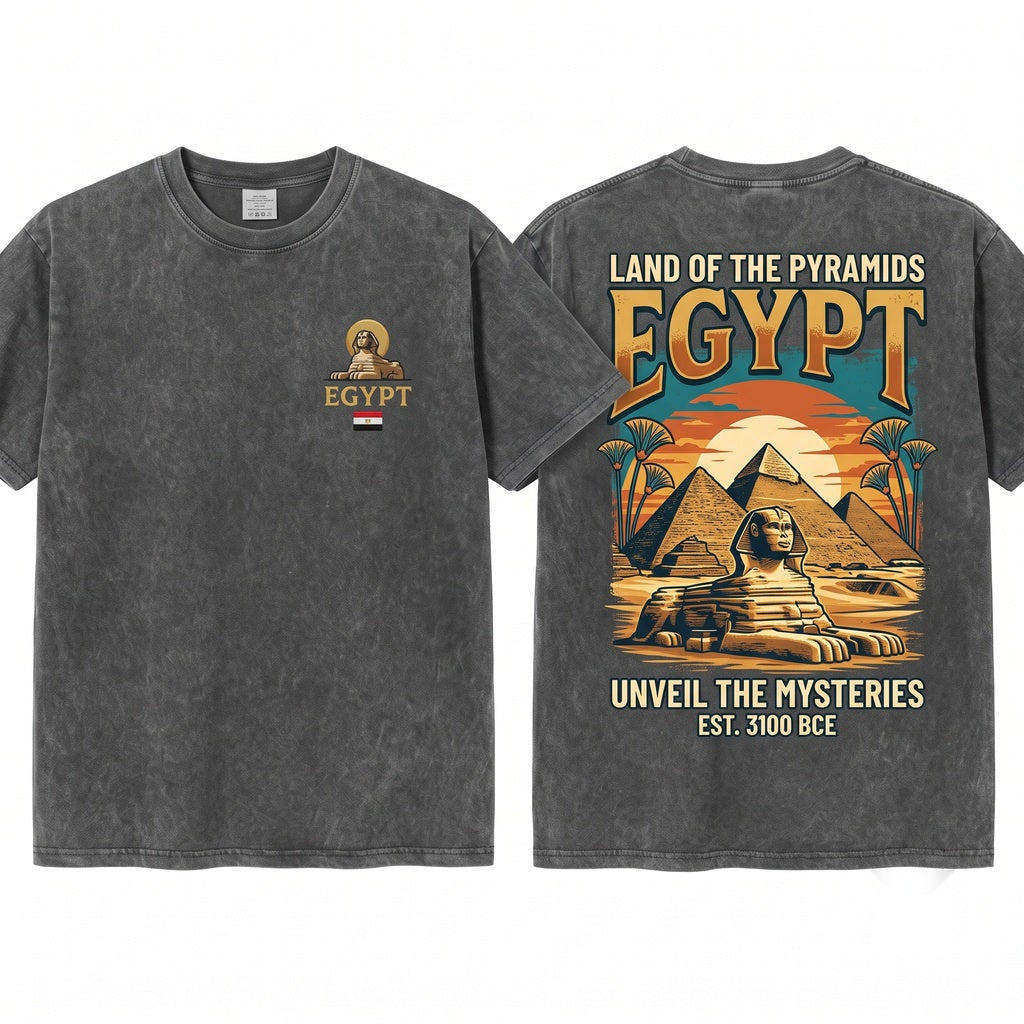 Egypt Patriotic Heritage Cultural Graphic Gift National Pride Souvenir Apparel Unisex Wash T-Shirt