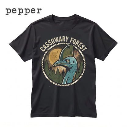 Vintage Cassowary Howling at the Moon 90s Retro Wildlife Bird Graphic Apparel, Unisex TShirt