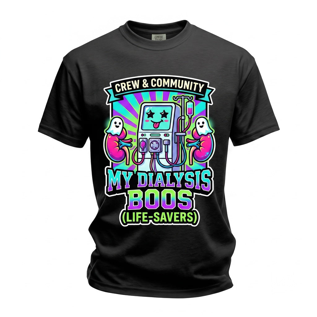 Dialyzing With My Boos Nephrology Nurse Cute Kidney Ghost Halloween Apparel Unisex TShirt
