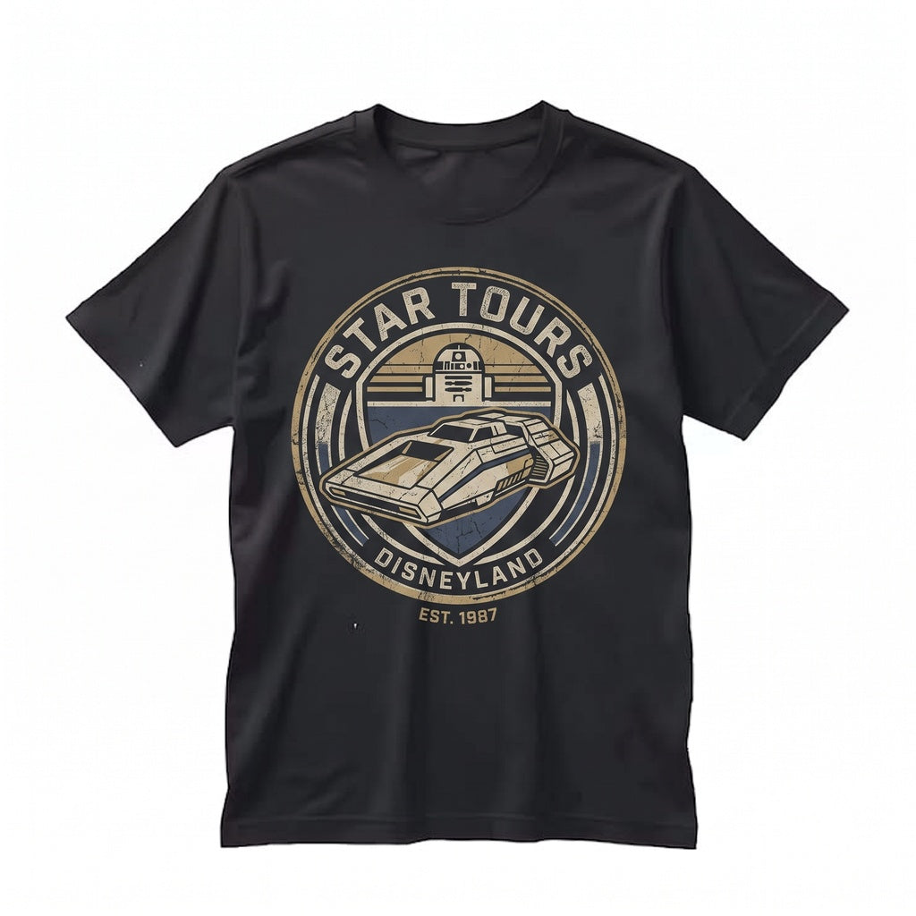 Vintage Retro Y2K Space Flight Galaxy Ride Theme Park Matching Unisex TShirt