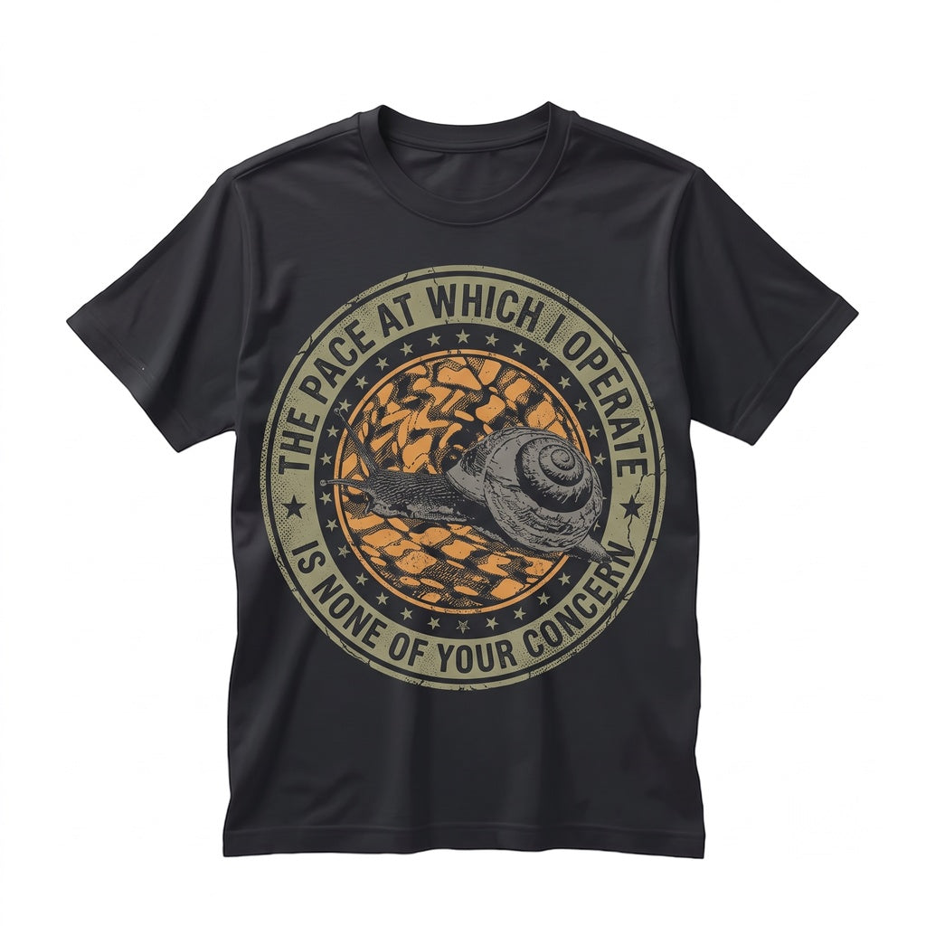 The Pace At Which I Operate Is None Of Your Concern Funny Japanese Snail Graphic Novelty Cotton Apparel Unisex TShirt