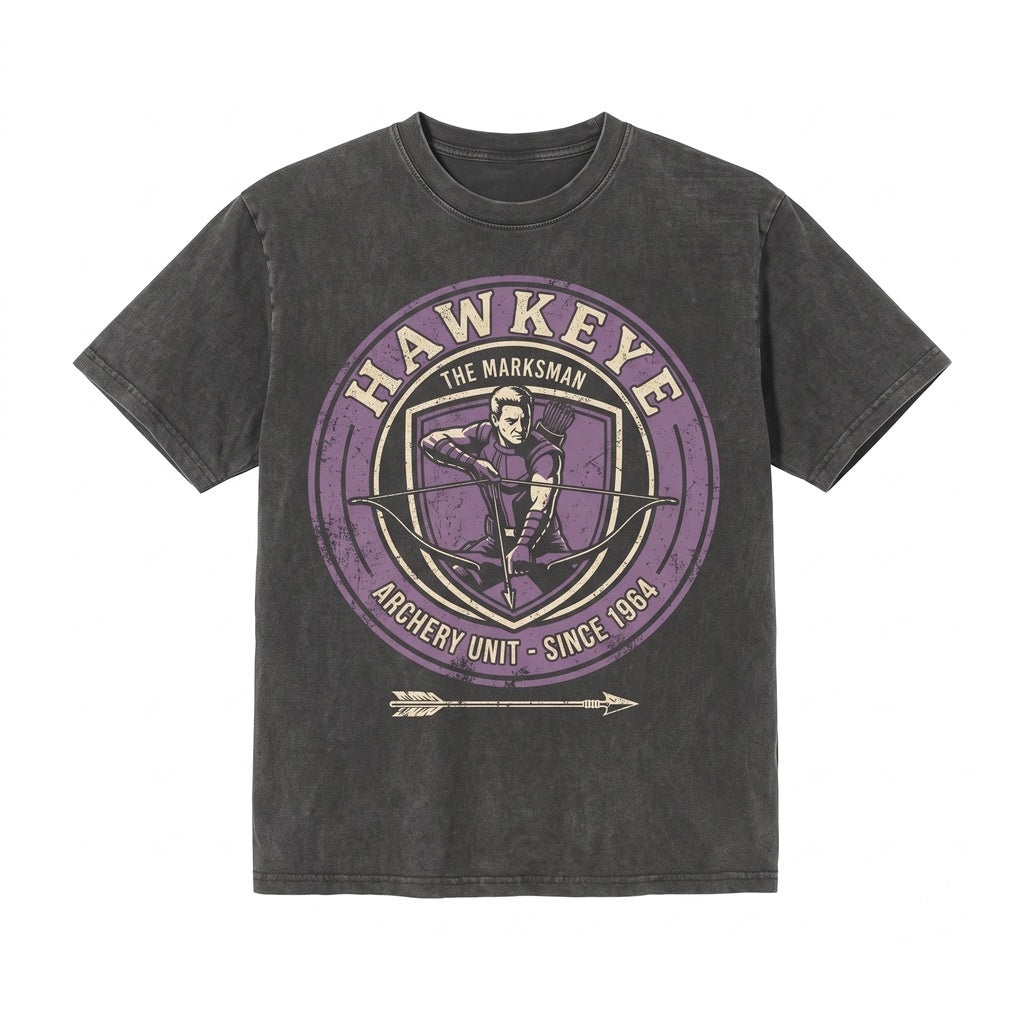 Oversized Hawkeye Clint Barton Retro Superhero Graphic Graphic Apparel Unisex TShirt