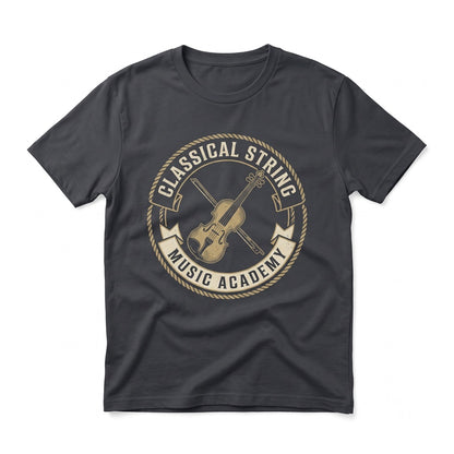 Elegant Violin Musical Instrument Faux Gold Floral Swirl Orchestra Musician Gift Unisex TShirt