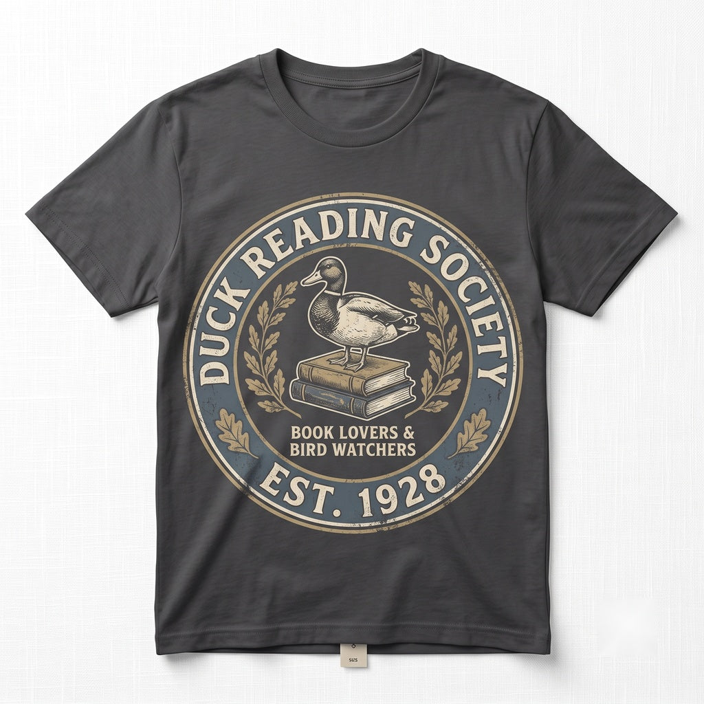Retro Cute Reading Duck Graphic Vintage Book Lover Funny Farm Animal Aesthetic Gift Apparel Unisex TShirt