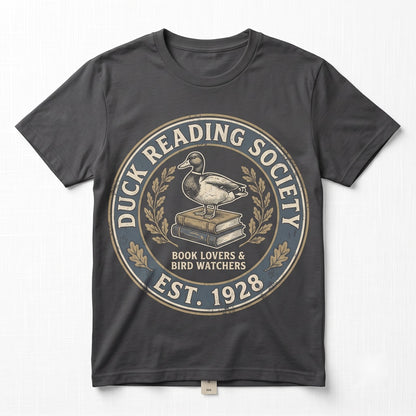 Retro Cute Reading Duck Graphic Vintage Book Lover Funny Farm Animal Aesthetic Gift Apparel Unisex TShirt