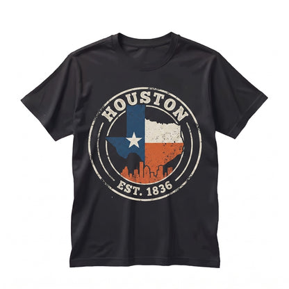 Houston Texas Map Skyline City Home State Travel Souvenir Birthday Present Unisex TShirt