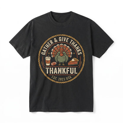 Vintage Thankful Retro Fall Aesthetic Graphic Unisex TShirt