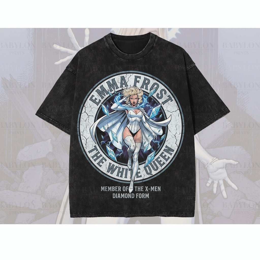 Oversized Emma Frost White Queen Vintage Comic Mutant Graphic 97 Unisex TShirt