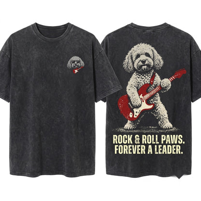 Cockapoo Rock Guitar Music Lover Funny Doodle Dog Mom Dad Gift Unisex Wash T-Shirt