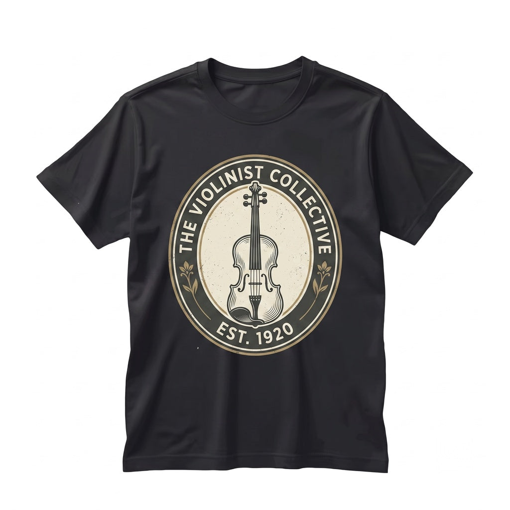 Elegant Violin Musical Instrument Faux Gold Floral Swirl Orchestra Musician Gift Unisex TShirt