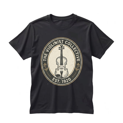 Elegant Violin Musical Instrument Faux Gold Floral Swirl Orchestra Musician Gift Unisex TShirt