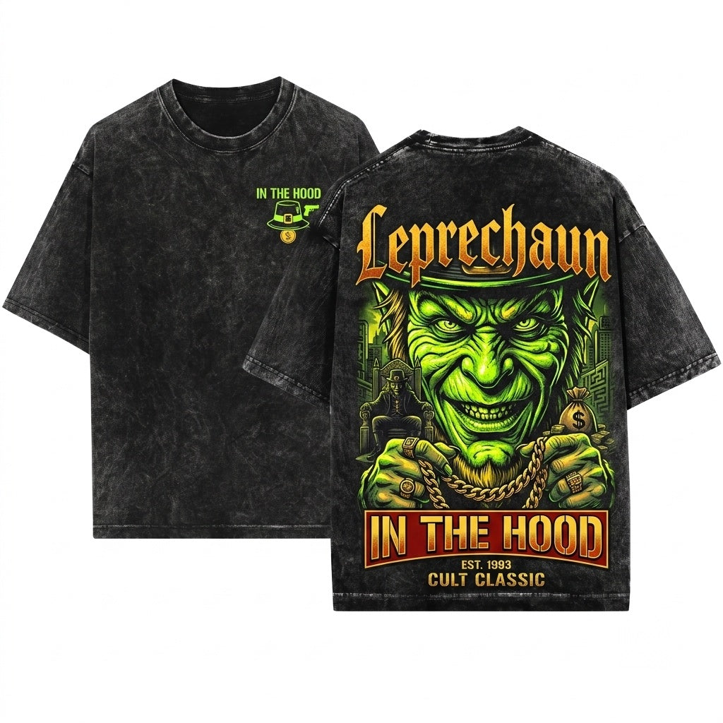 Leprechaun Hood Horror Movie St Patricks Day Funny Graphic Unisex Wash T-Shirt