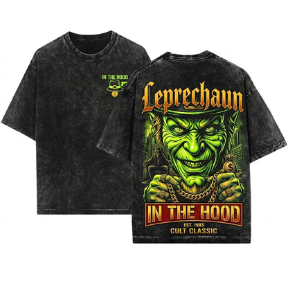 Leprechaun Hood Horror Movie St Patricks Day Funny Graphic Unisex Wash T-Shirt