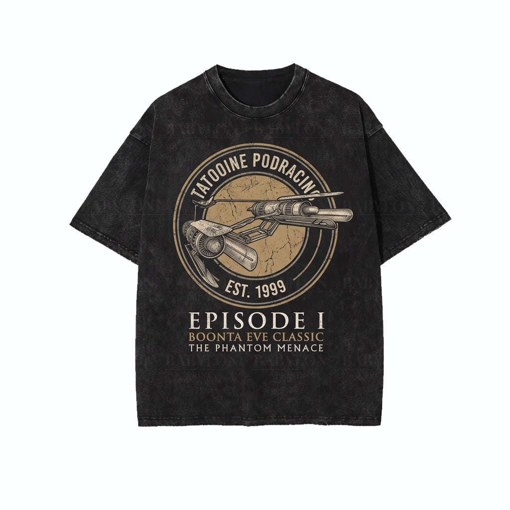 Oversized Anakin Skywalker Podracing Graphic Sci-Fi Movie Phantom Menace Vintage Fan Gift Unisex TShirt