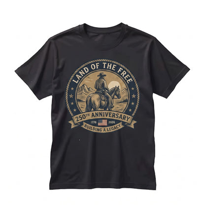 Vintage Patriotic America 250th Anniversary 1776 2026 Western Cowboy Freedom Graphic Gift Unisex TShirt
