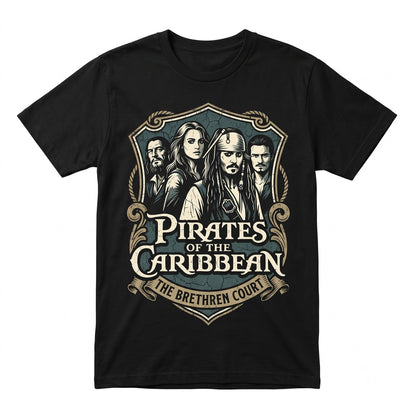 Vintage Jack Sparrow Movie Poster Will Turner Elizabeth Swann Graphic Unisex TShirt