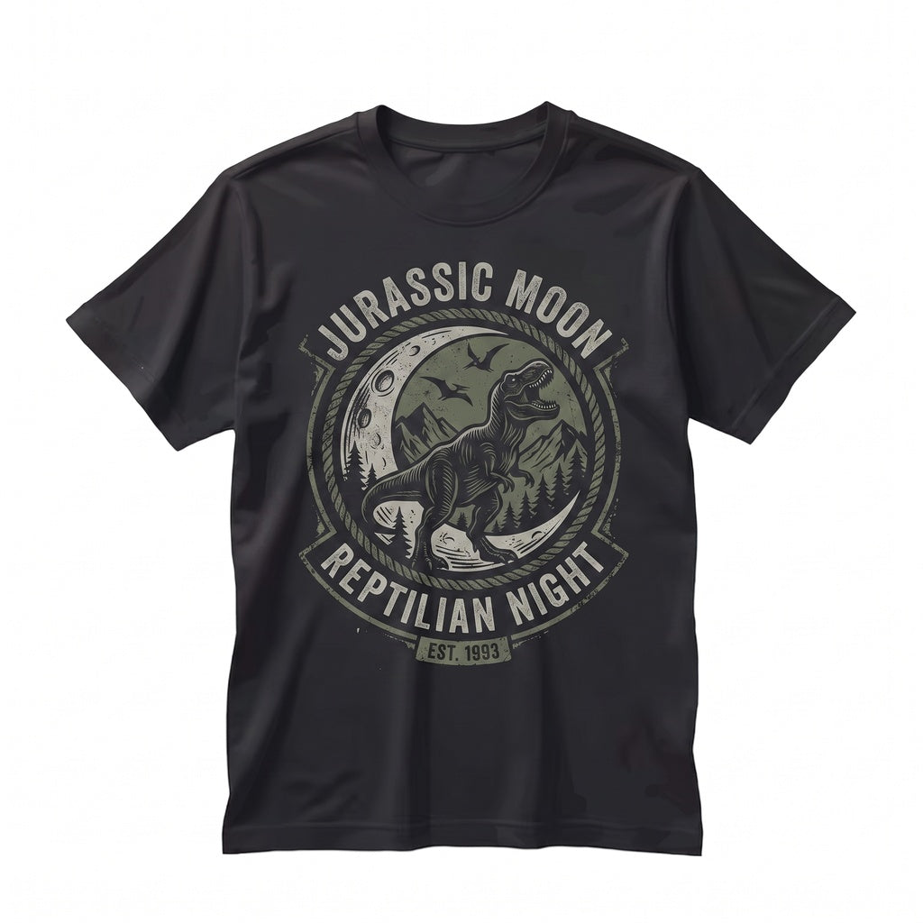 T Rex Dinosaur Moonlit Retro 90s Prehistoric Graphic Paleontology Top Unisex TShirt