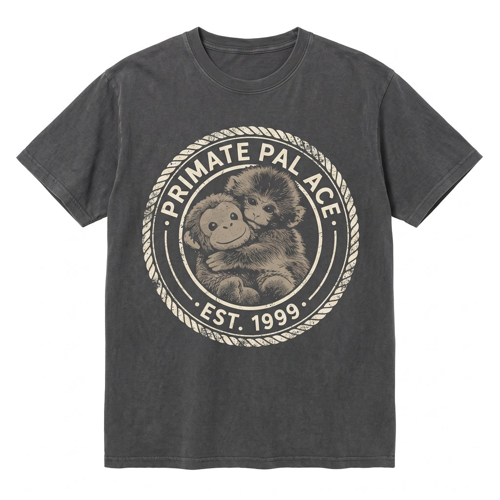 Cute Punch Monkey Hug Graphic Team Emotional Support Animal Lover Gift Unisex TShirt