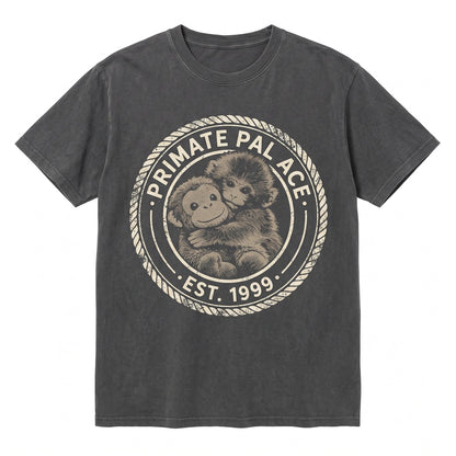 Cute Punch Monkey Hug Graphic Team Emotional Support Animal Lover Gift Unisex TShirt