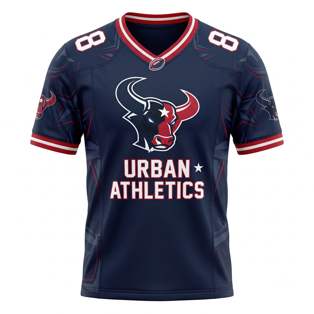 Unisex Football Fan Jersey, Breathable Mesh Athletic Game Day Shirt