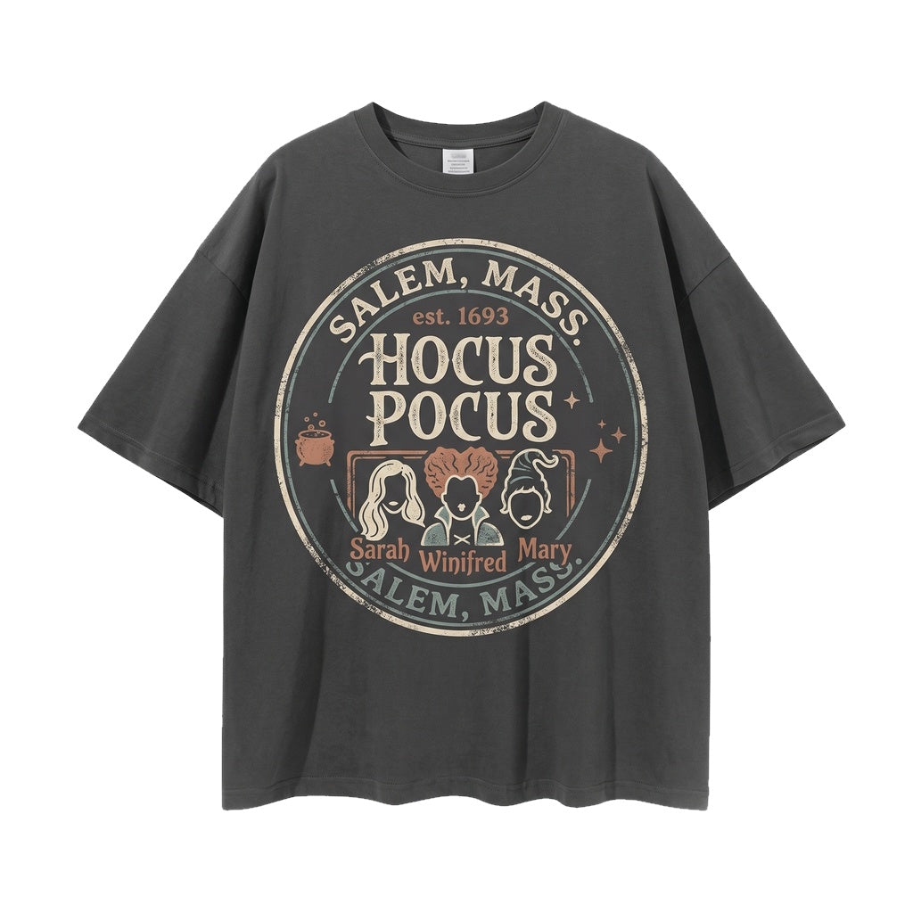 Oversized Sanderson Sisters Vintage Salem Witches Graphic Spooky Season Retro Halloween Apparel Unisex TShirt