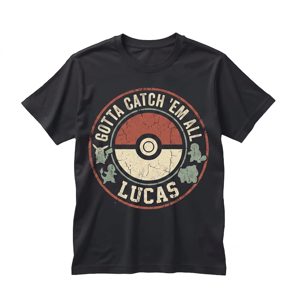 Customized Pocket Monster Birthday Family Matching Graphic Cotton Kids Adults Unisex TShirt