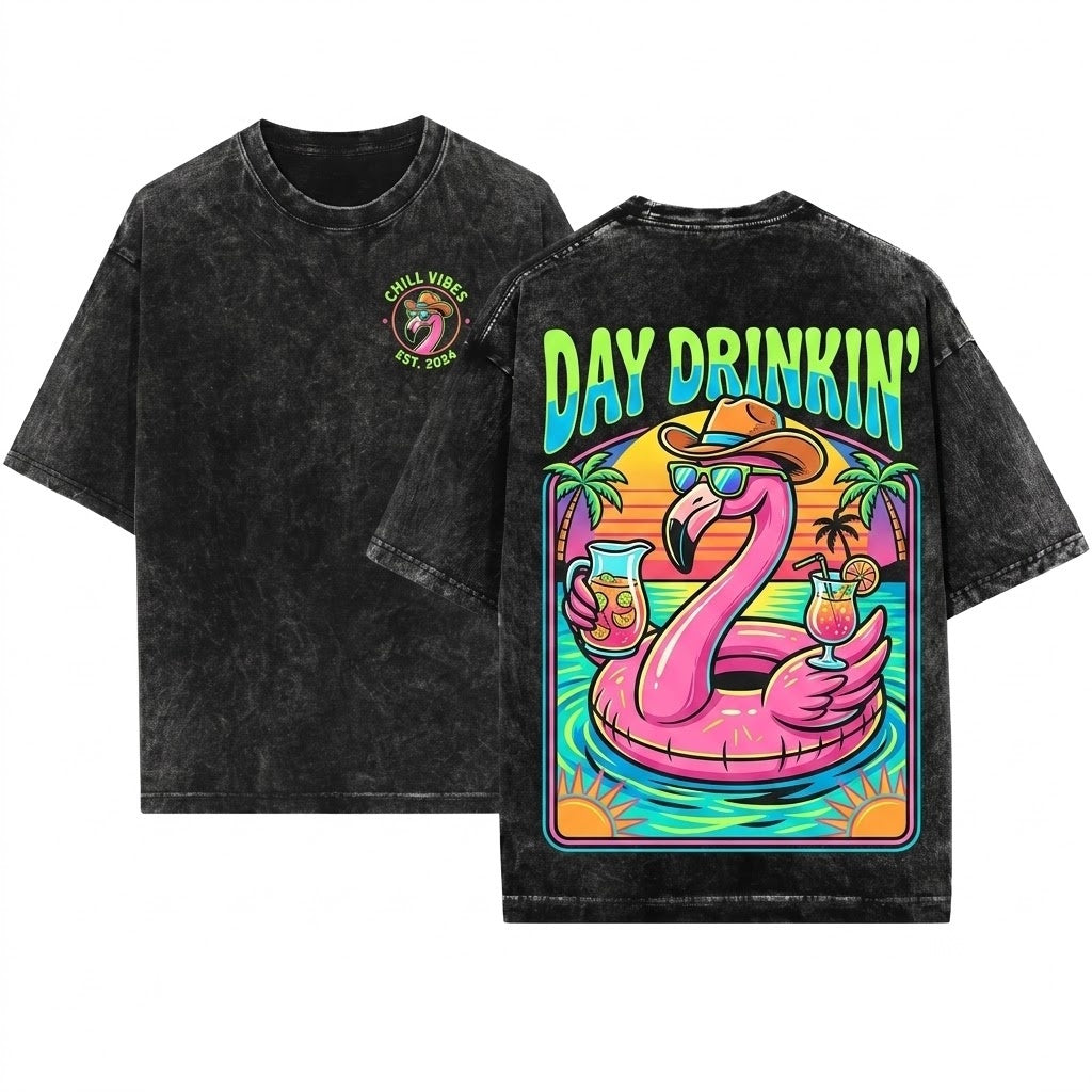 Trendy Day Drinking Summer Beach Lake Girls Trip Unisex Wash T-Shirt